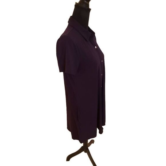 J Jill Womens Navy Blue Short Sleeve Button Front Dress Size Small - Picture 3 of 11